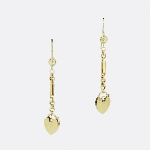 Vintage Padlock Drop Earrings