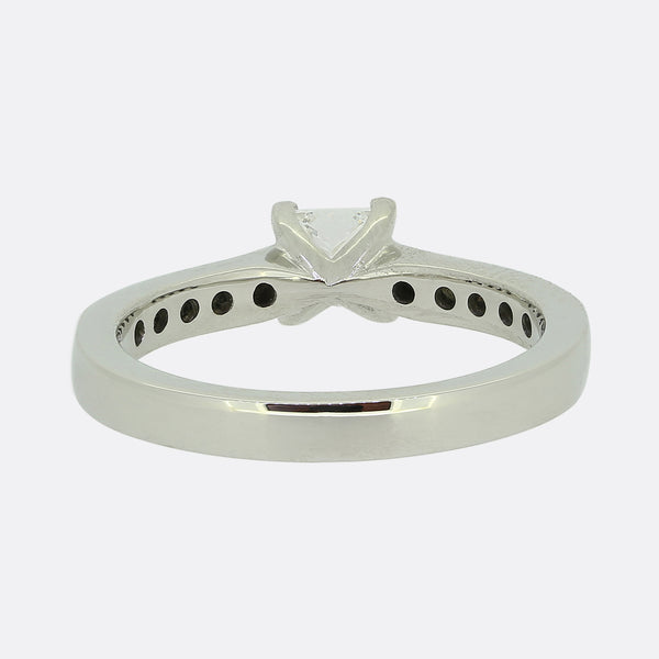 0.40 Carat Princess Cut Diamond Solitaire Engagement Ring