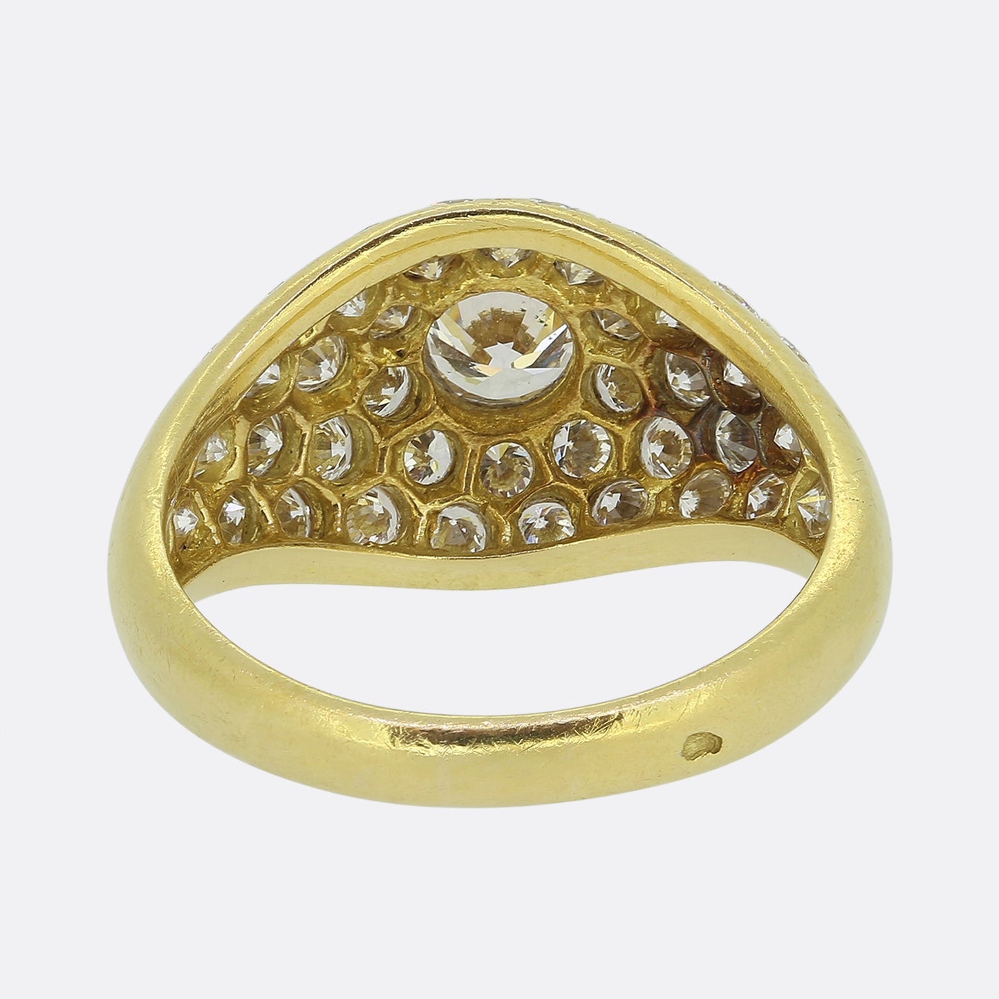 Vintage French Diamond Bombe Ring