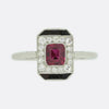 Art Deco Ruby Diamond and Onyx Ring