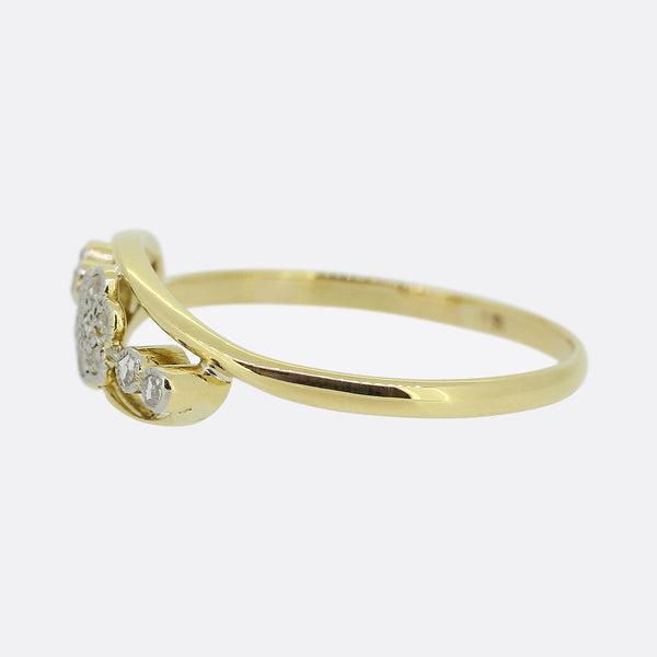 Vintage Rose Cut Diamond Flower Ring