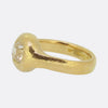 Vintage 1.16 Old Cushion Cut Diamond Hammered Ring