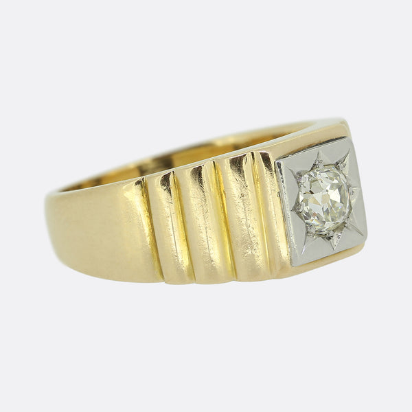 Antique Old Cut Diamond Signet Ring