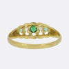 Antique Emerald and Diamond Five Stone Ring