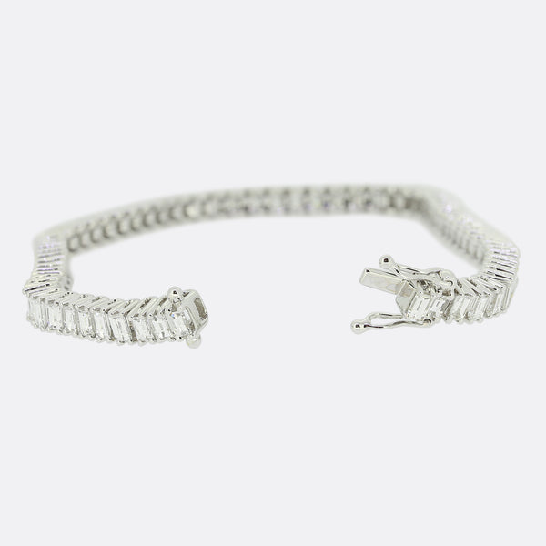 6.97 Carat Baguette Cut Diamond Bracelet