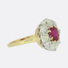 Antique Ruby and Diamond Cluster Ring