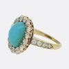 Edwardian Turquoise and Old Cut Diamond Cluster Ring