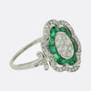 Art Deco Emerald and Diamond Tablet Ring