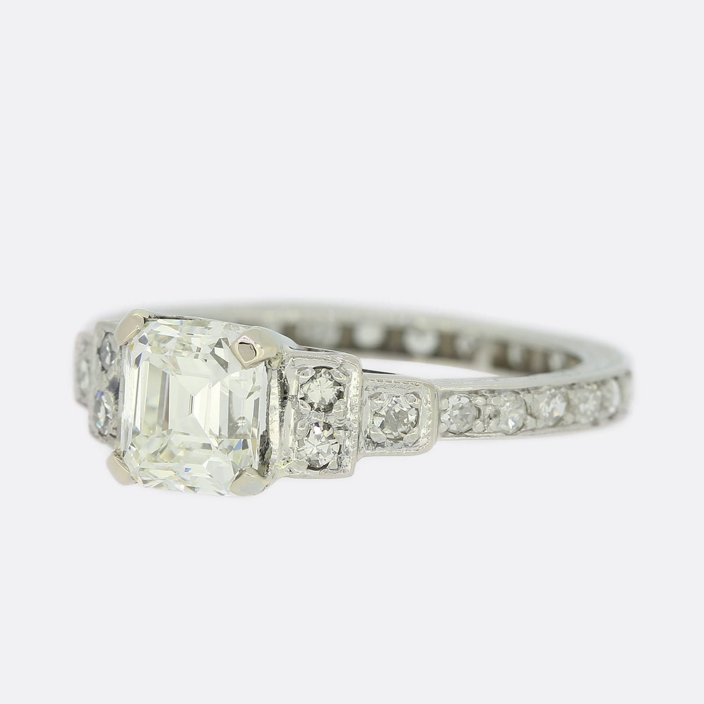 0.73 Carat Asscher Cut Diamond Engagement Ring