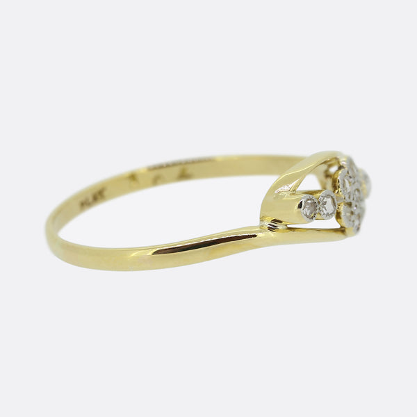 Vintage Rose Cut Diamond Flower Ring