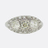 French Art Deco Three-Stone Diamond Ring