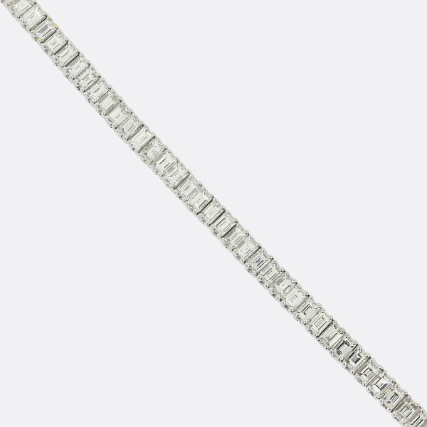 6.97 Carat Baguette Cut Diamond Bracelet