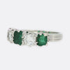 Emerald and Diamond Five Stone Ring