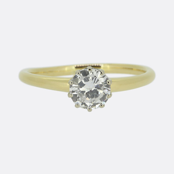 0.92 Carat Transitional Cut Diamond Solitaire Ring