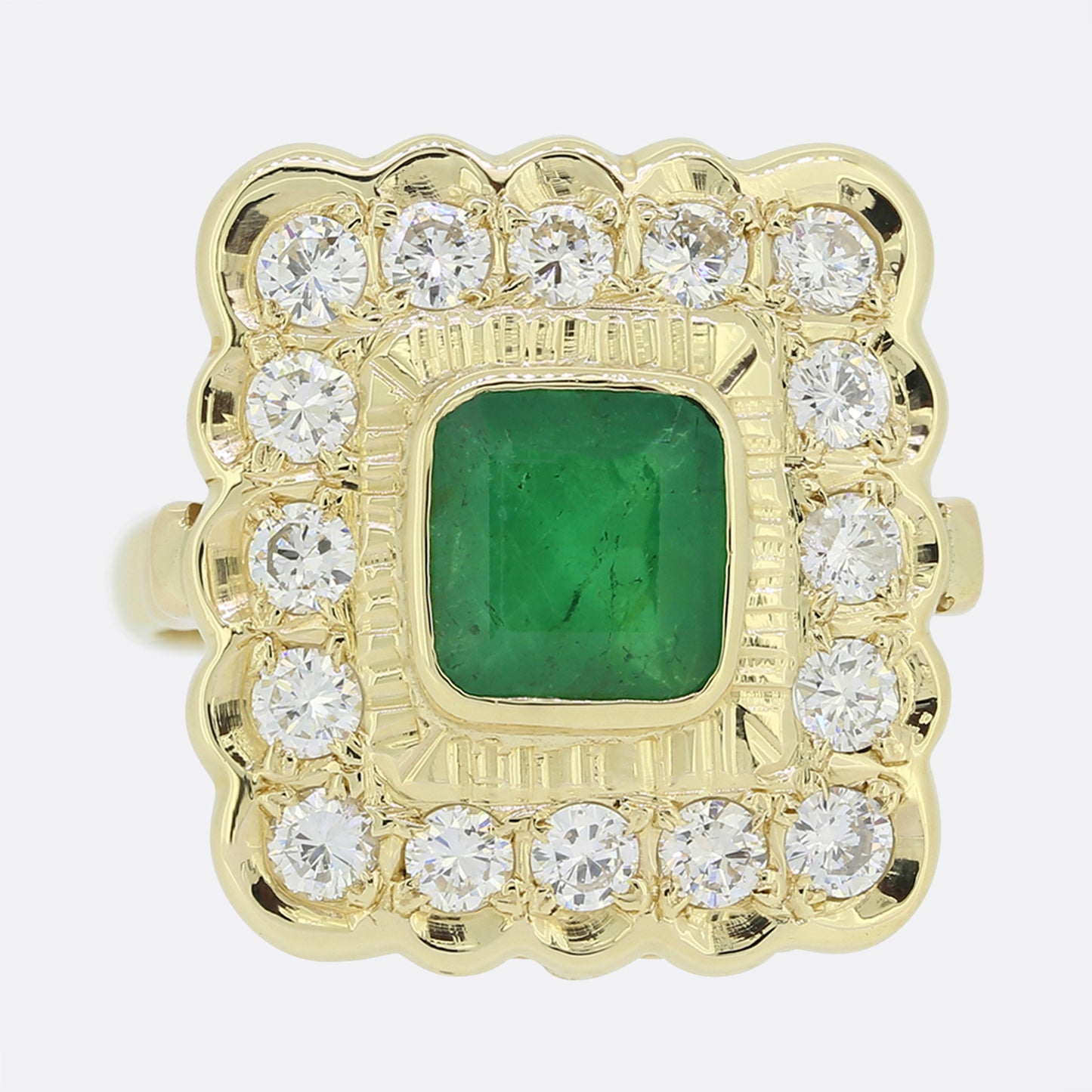 Emerald and Diamond Cocktail Ring