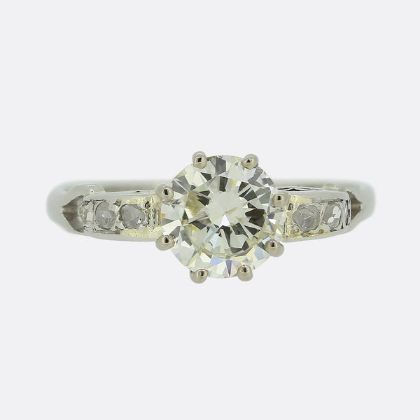 Vintage 1.03 Carat Diamond Solitaire Engagement Ring