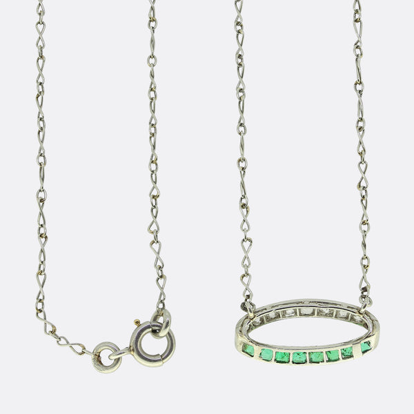 Art Deco Emerald and Diamond Necklace