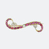 Ruby and Diamond Floral Twist Brooch