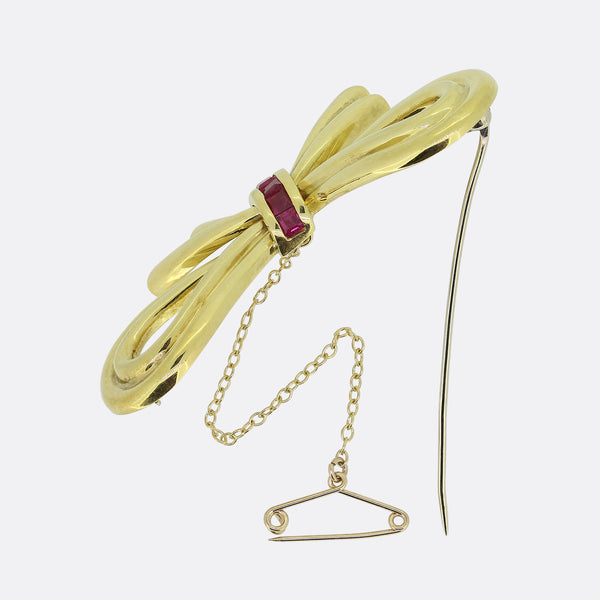 Tiffany & Co. Vintage Ruby Bow Brooch