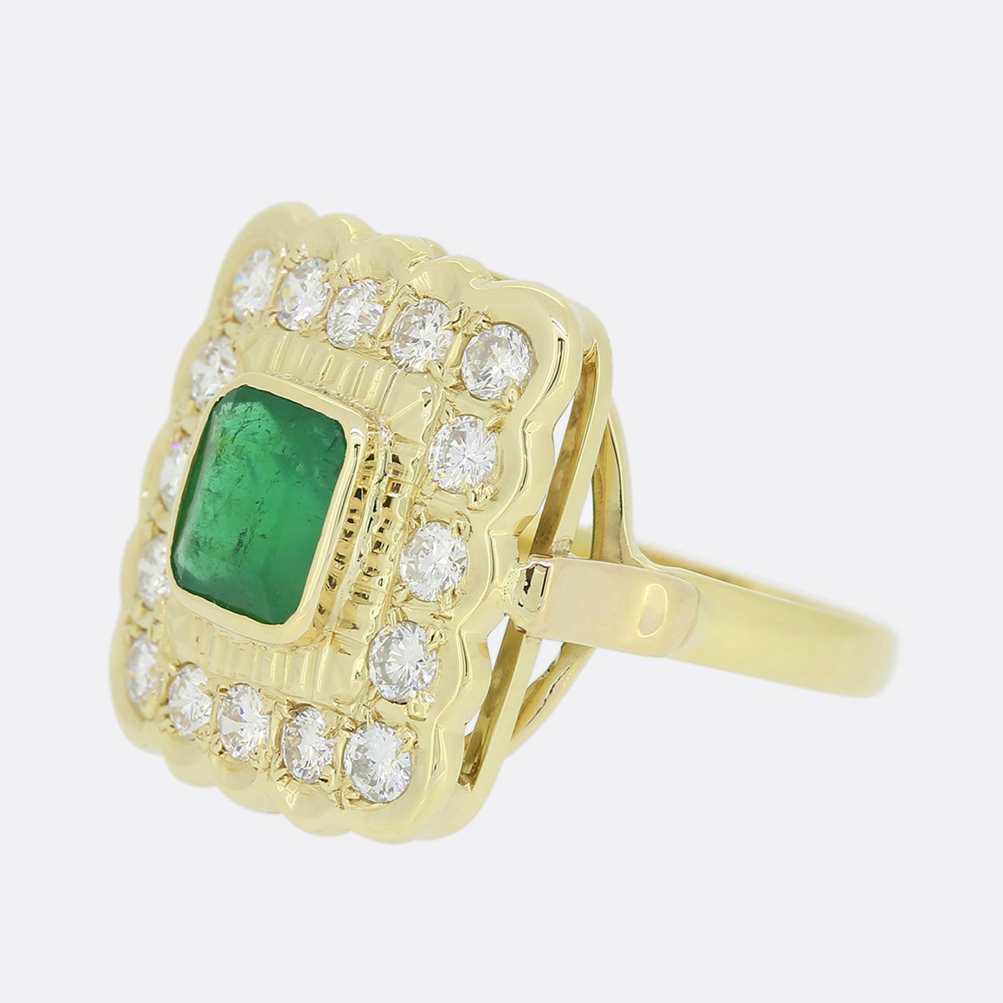 Emerald and Diamond Cocktail Ring
