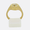 Vintage 1.16 Old Cushion Cut Diamond Hammered Ring
