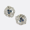 Vintage Abstract Sapphire and Diamond Earrings