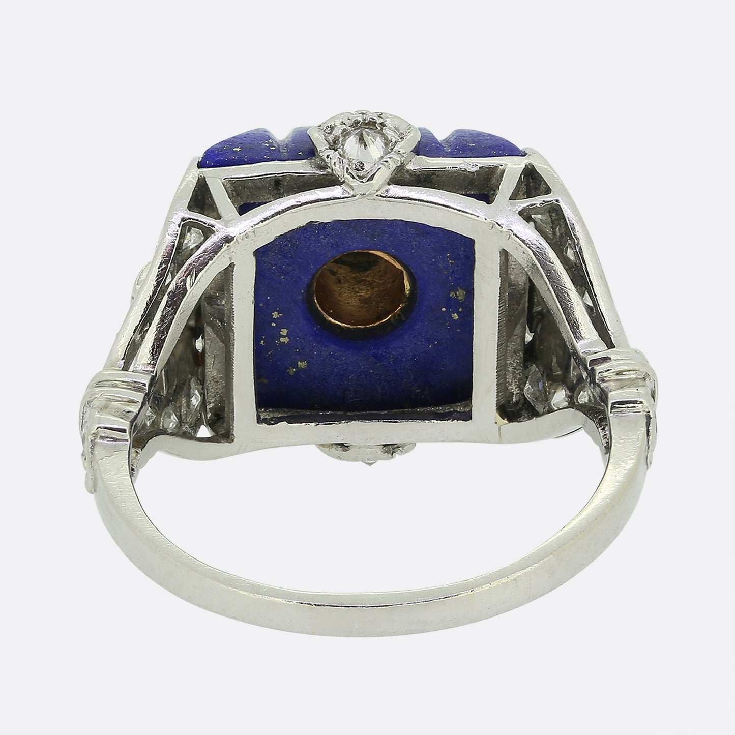 Art Deco Lapis Lazuli and Diamond Ring
