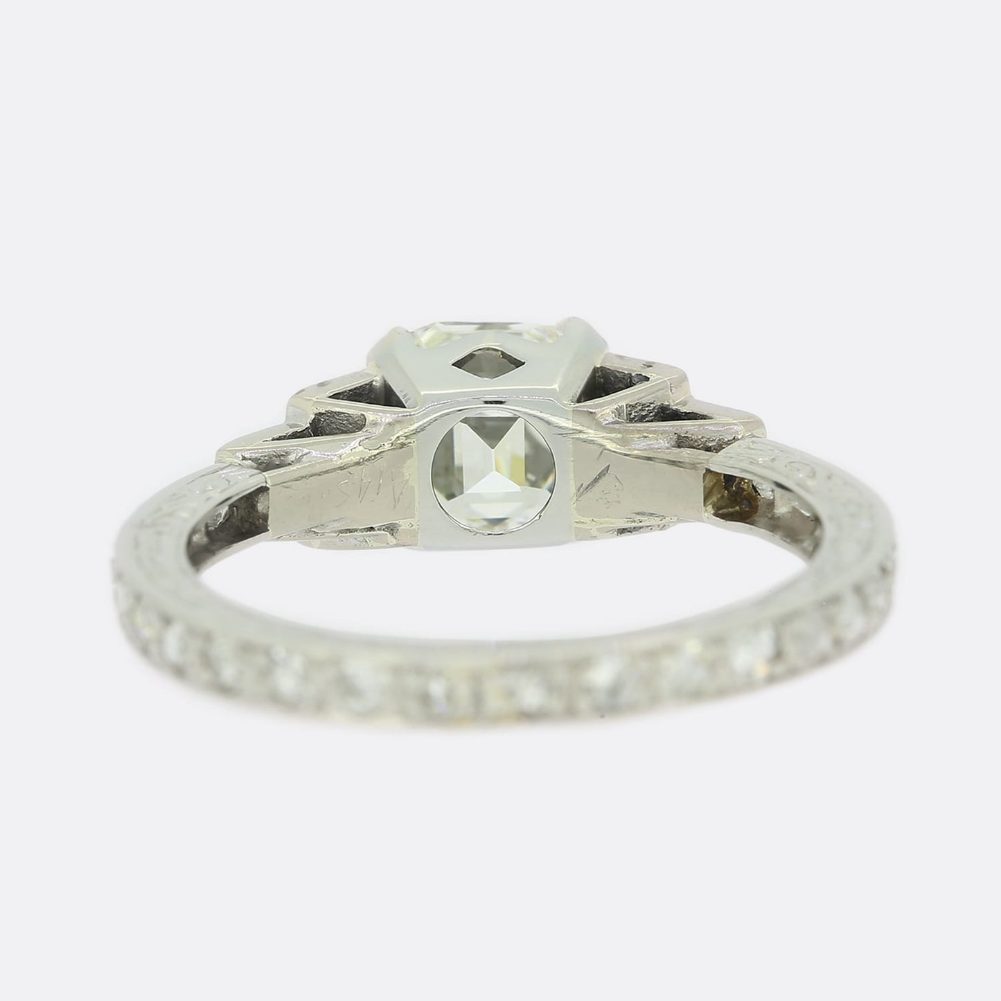 0.73 Carat Asscher Cut Diamond Engagement Ring