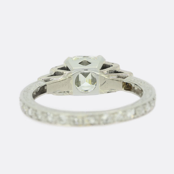 0.73 Carat Asscher Cut Diamond Engagement Ring