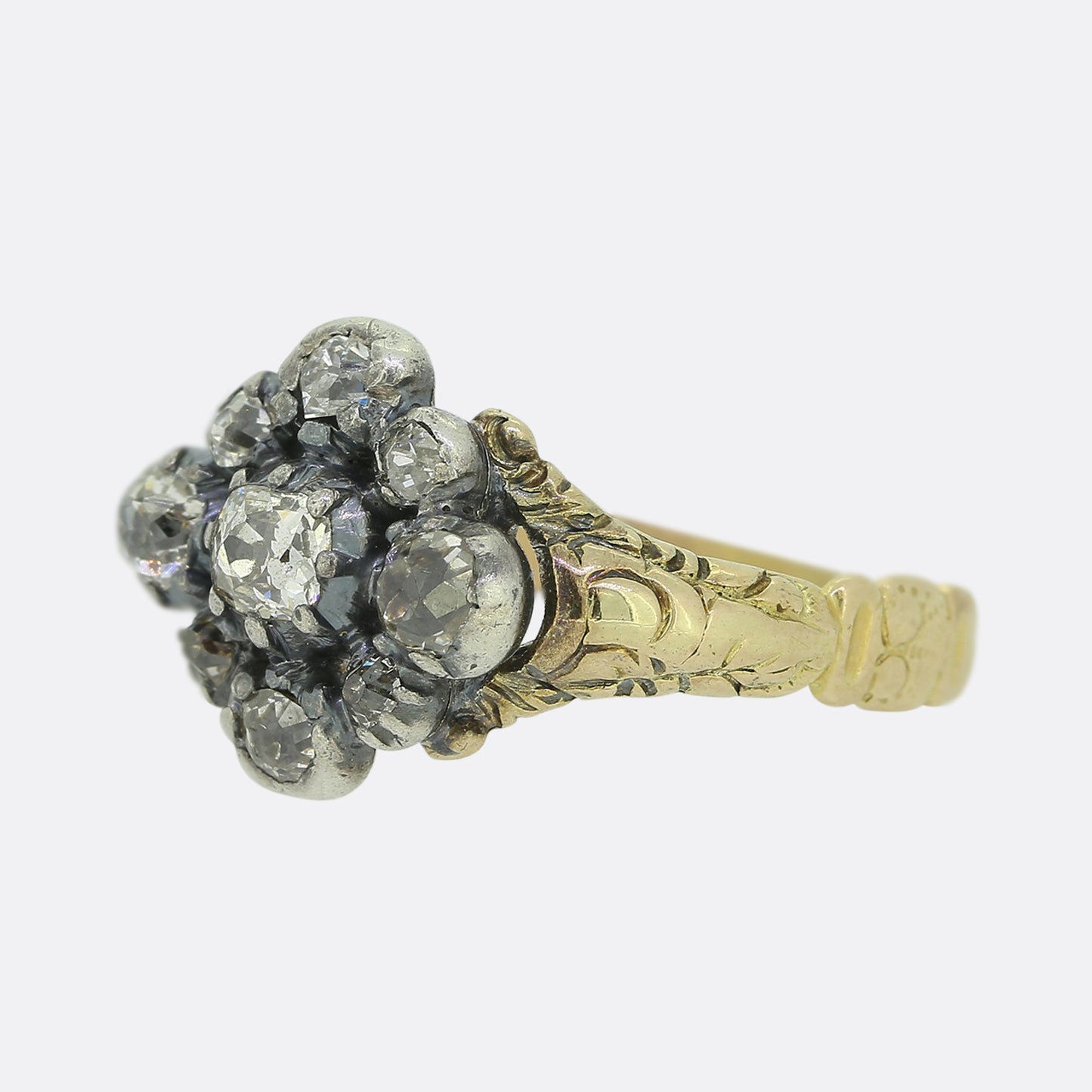 Georgian Old Cut Diamond Cluster Ring