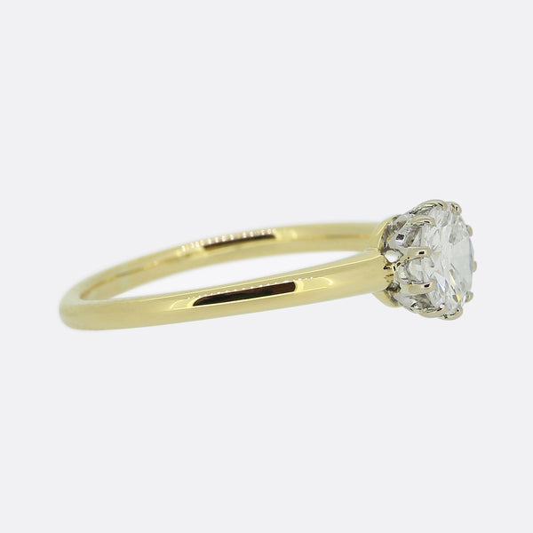 0.92 Carat Transitional Cut Diamond Solitaire Ring