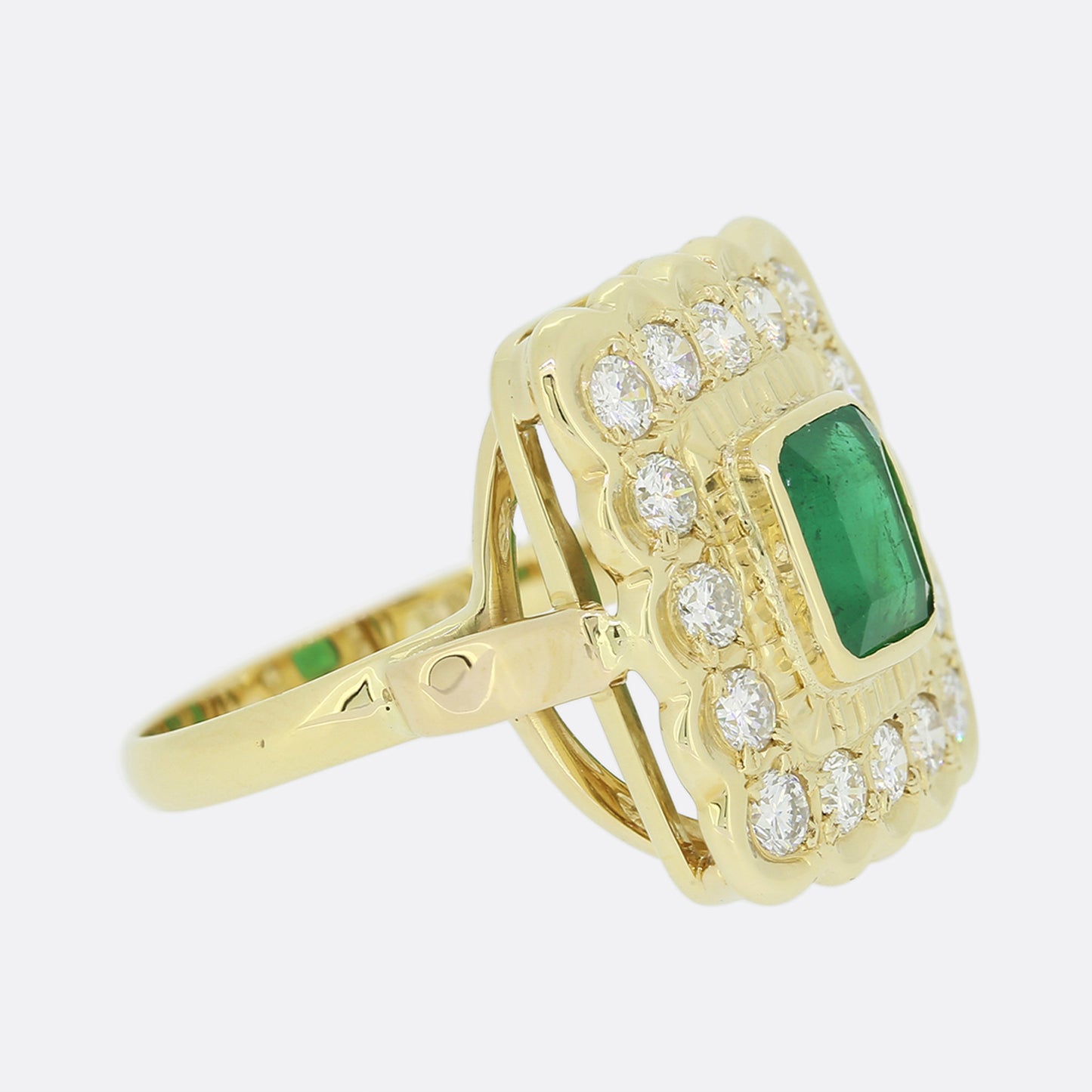 Emerald and Diamond Cocktail Ring