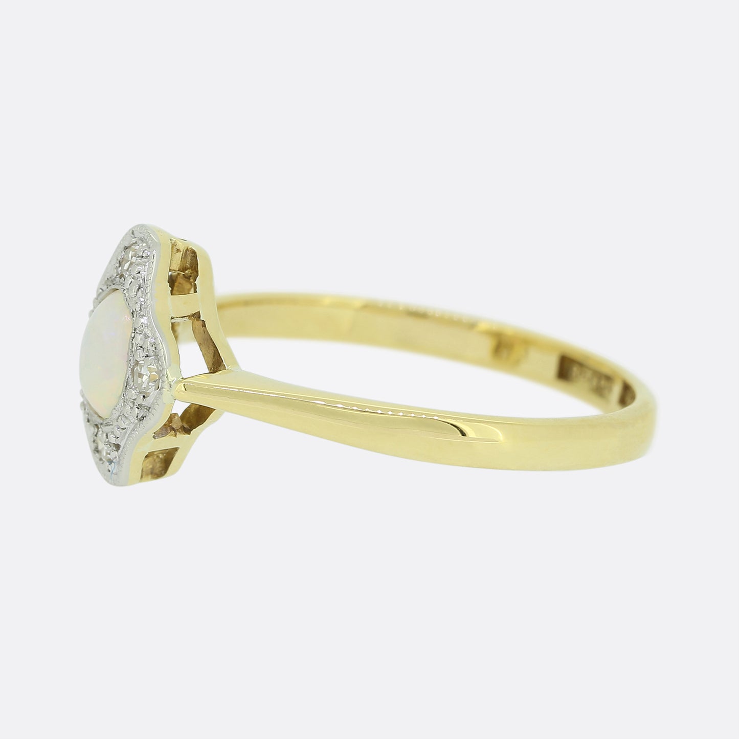 Vintage Opal and Diamond Ring