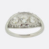 French Art Deco Three-Stone Diamond Ring