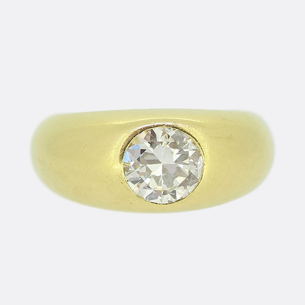0.84 Carat Transitional Cut Diamond Gypsy Ring