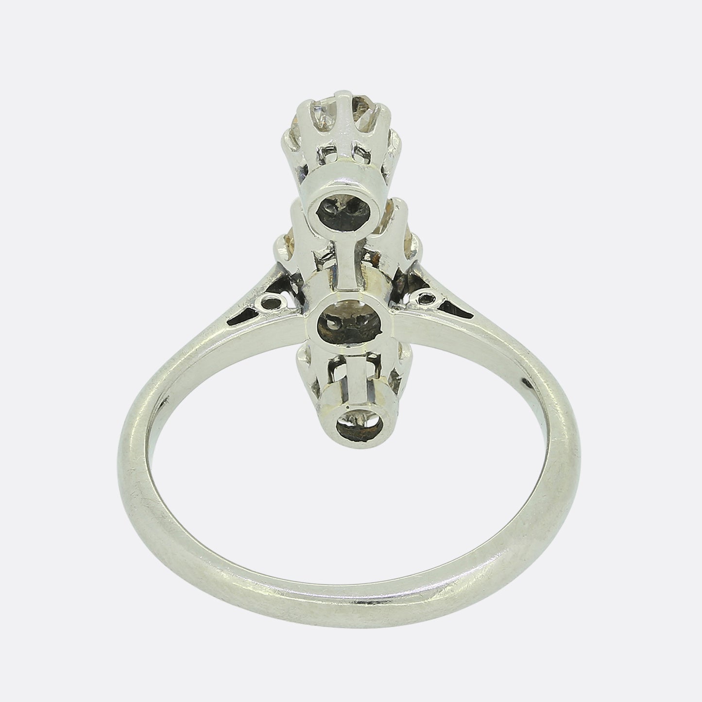 Edwardian 1.00 Carat Old Cut Diamond Three Stone Ring