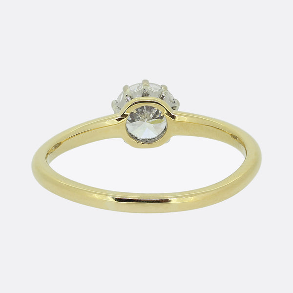 0.92 Carat Transitional Cut Diamond Solitaire Ring