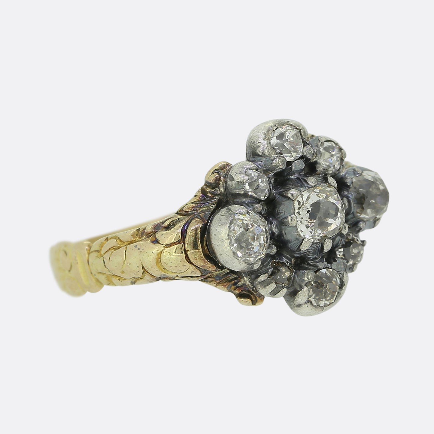 Georgian Old Cut Diamond Cluster Ring