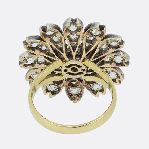 Victorian 4.0 Carat Diamond Flower Cluster Ring