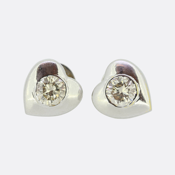 0.50 Carat Diamond Love Heart Earrings