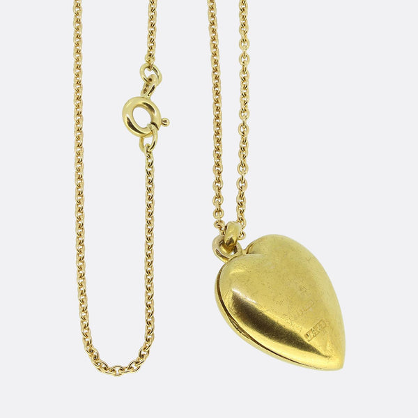 Victorian Diamond Heart Locket Necklace