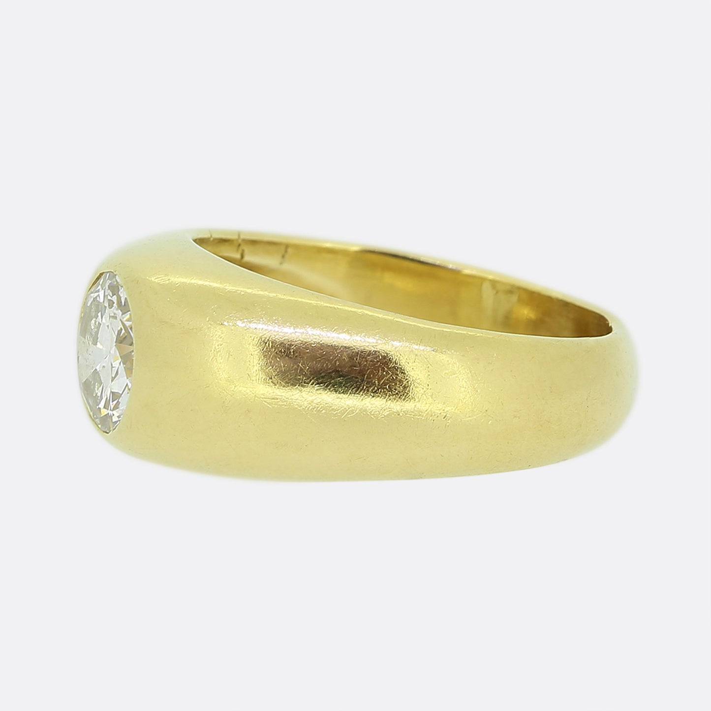 0.84 Carat Transitional Cut Diamond Gypsy Ring