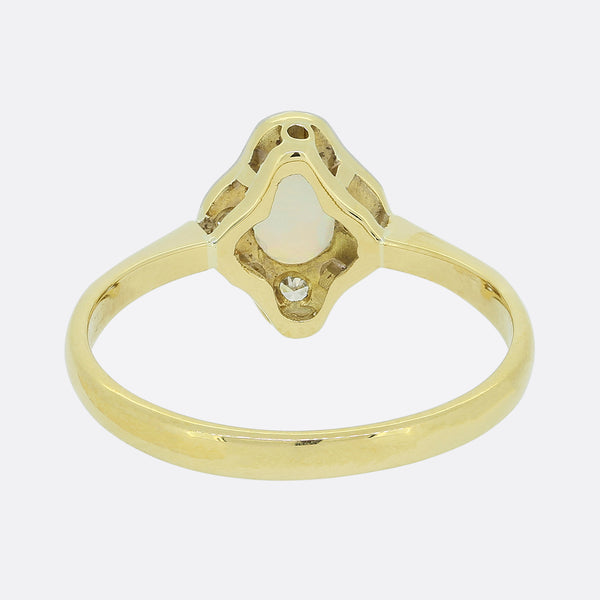 Vintage Opal and Diamond Ring