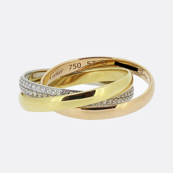 Cartier Diamond Trinity Ring Size P (57)