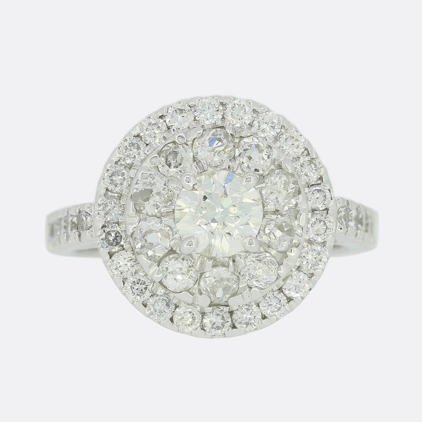 1.70 Carat Diamond Halo Engagement Ring