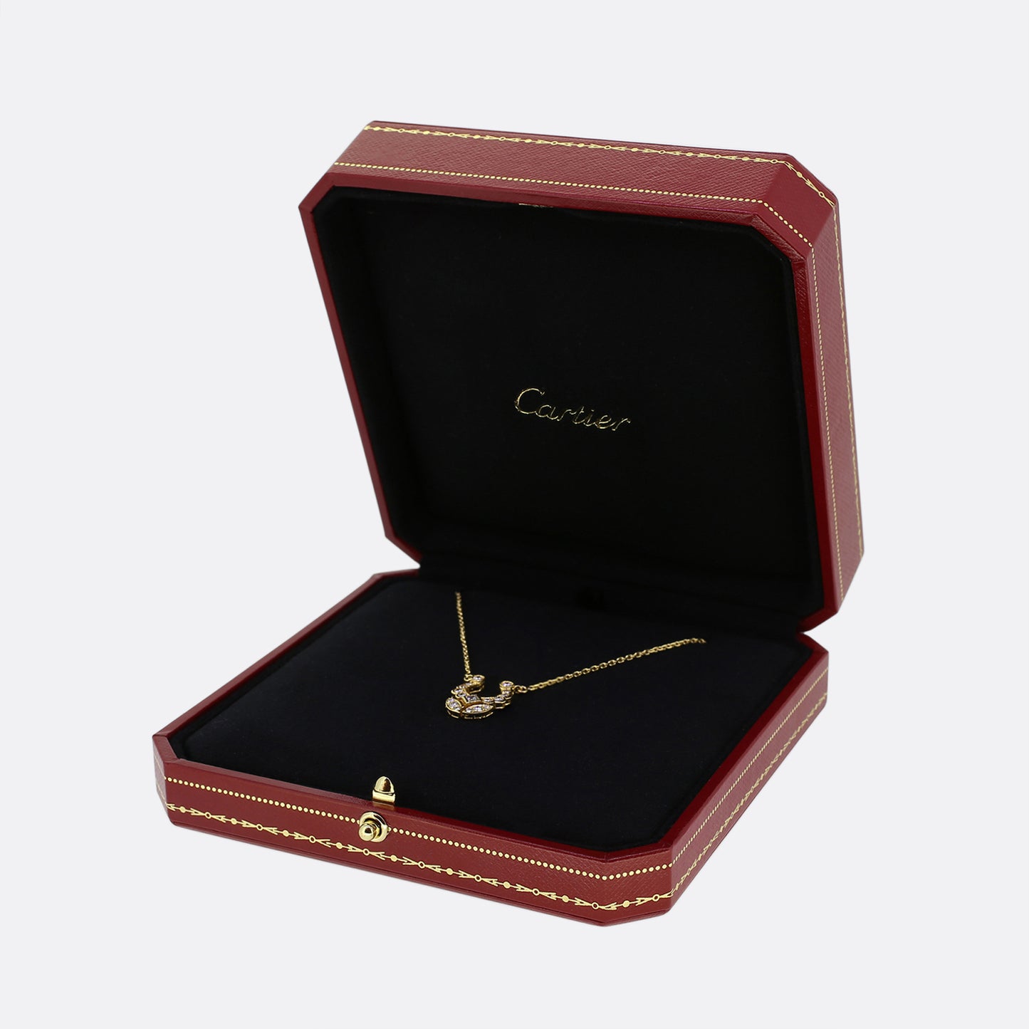 Cartier Vintage Horseshoe Diamond Pendant Necklace
