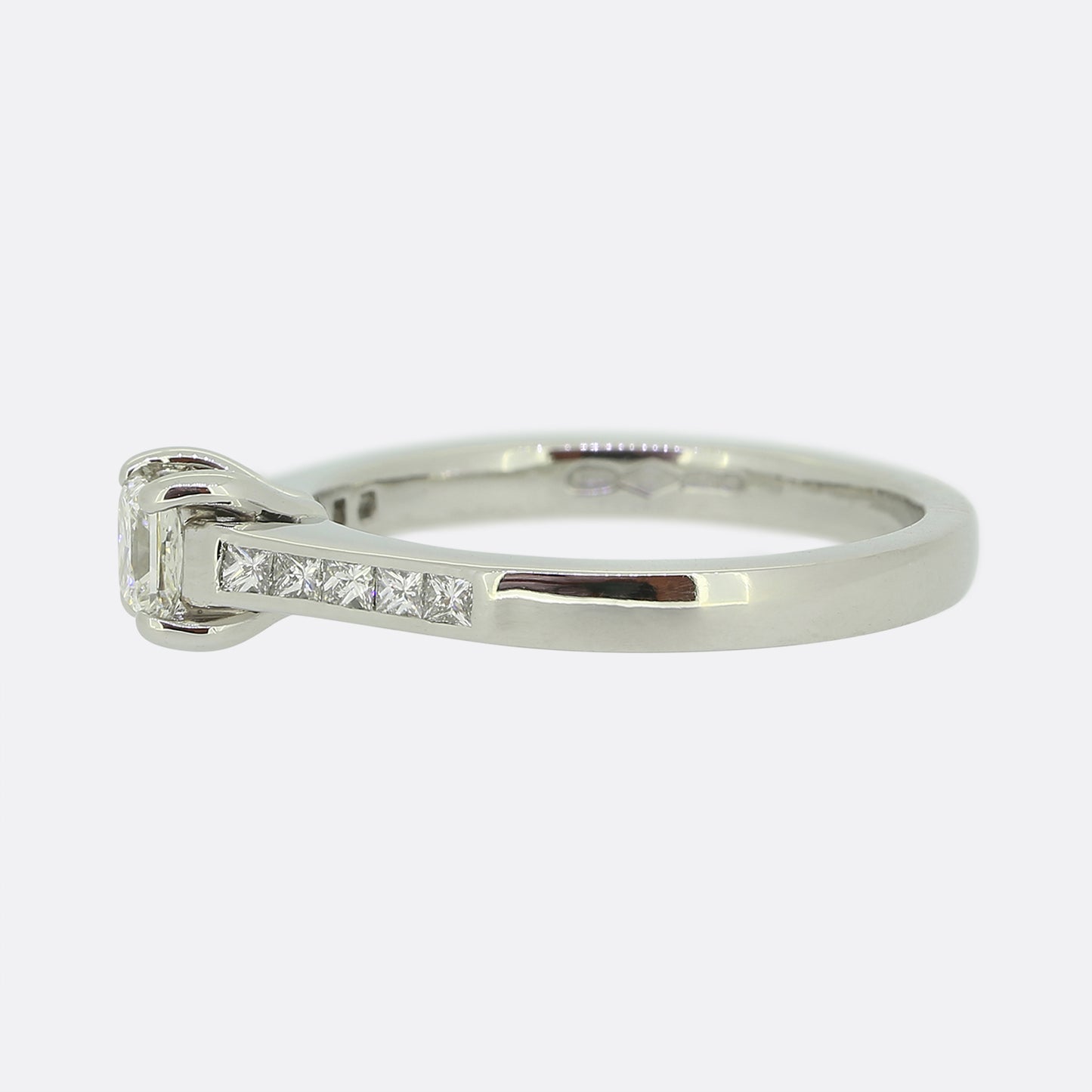0.35 Carat Princess Cut Diamond Solitaire Engagement Ring