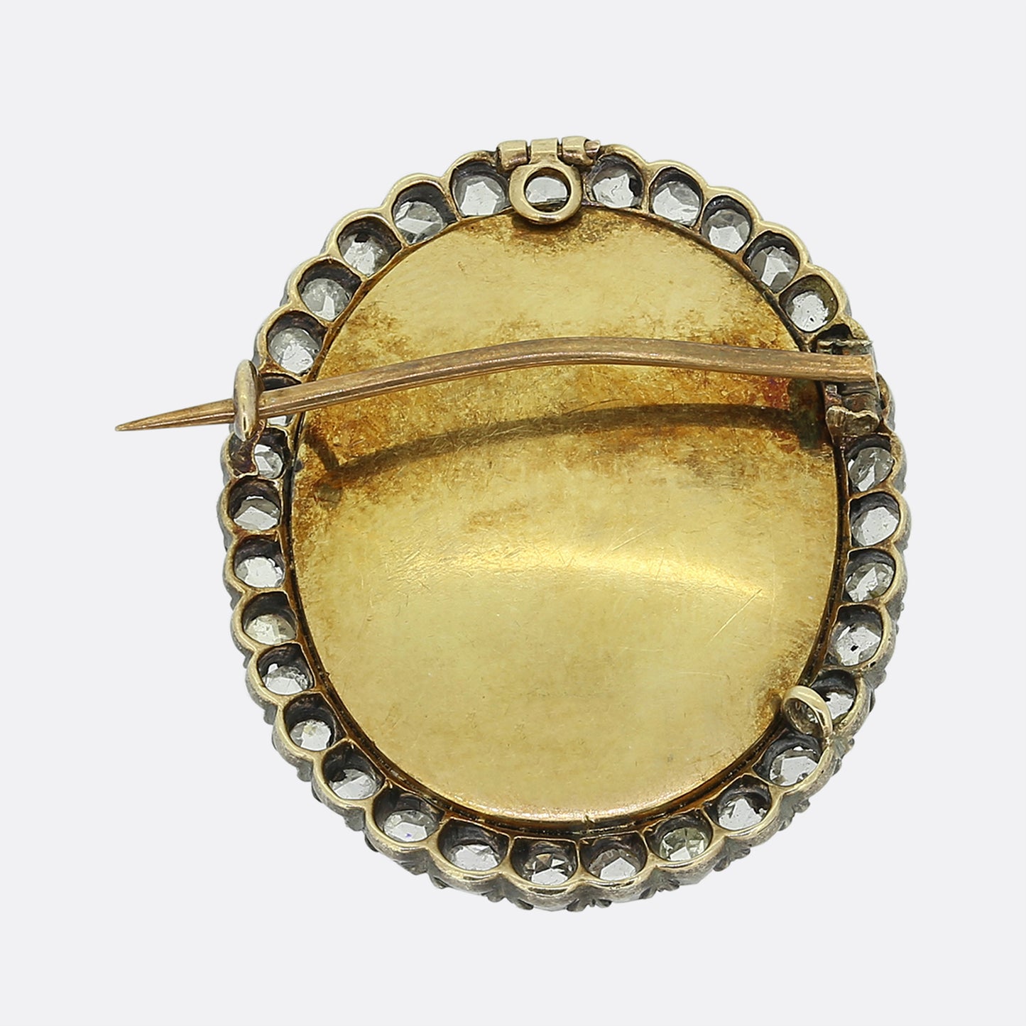 Victorian Diamond Miniature Locket Brooch Pendant