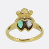 Victorian Emerald and Diamond Double Heart Ring