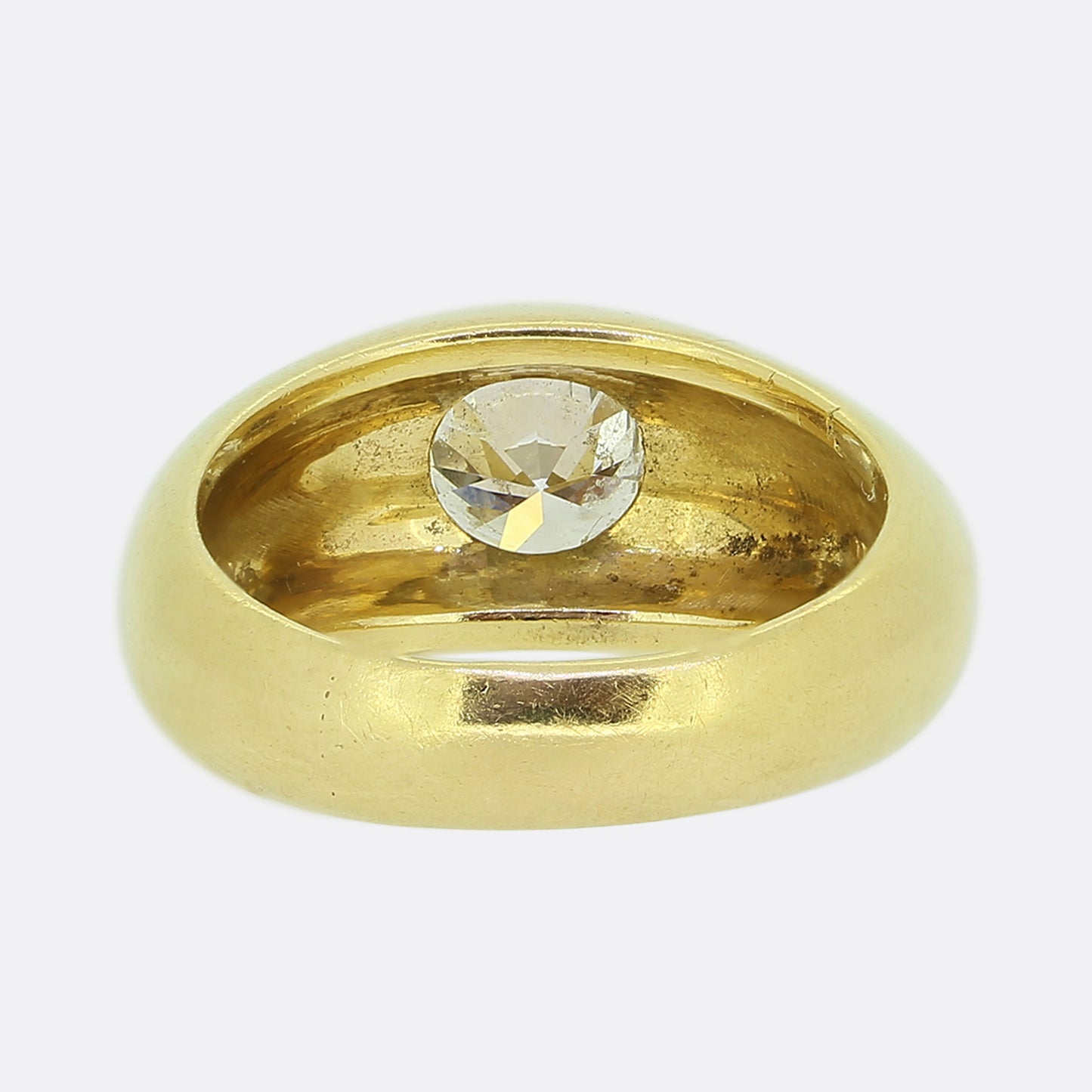 0.84 Carat Transitional Cut Diamond Gypsy Ring